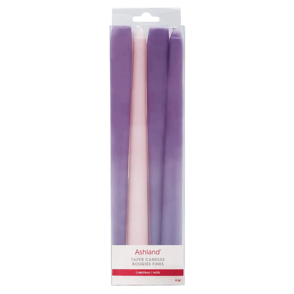 Flash Sale ⭐ Christmas Purple & Pink Taper Candles by Ashland®, 4ct. ⭐ 3 Flash Sale ⭐ Christmas Purple & Pink Taper Candles by Ashland®, 4ct. ⭐