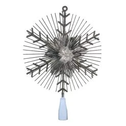 Discount ✔️ 14.5" Silver Lighted Tinsel Starburst Tree Topper by Ashland® ✨