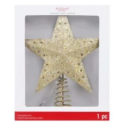 Promo 😍 12.5" Gold Glitter Star Lighted Kaleidoscope Tree Topper by Ashland® ⌛