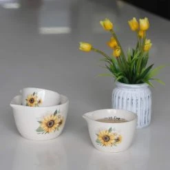 Best reviews of ✔️ Sunflower Ceramic Measuring Cup Set by Ashland® ⭐ -Ashland Shop 10690101 3