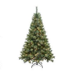 Best Sale ✨ 6ft. Pre-Lit Pioneer Pine Artificial ❄ Christmas Tree, Clear Micro LED Lights by Ashland® 🌟