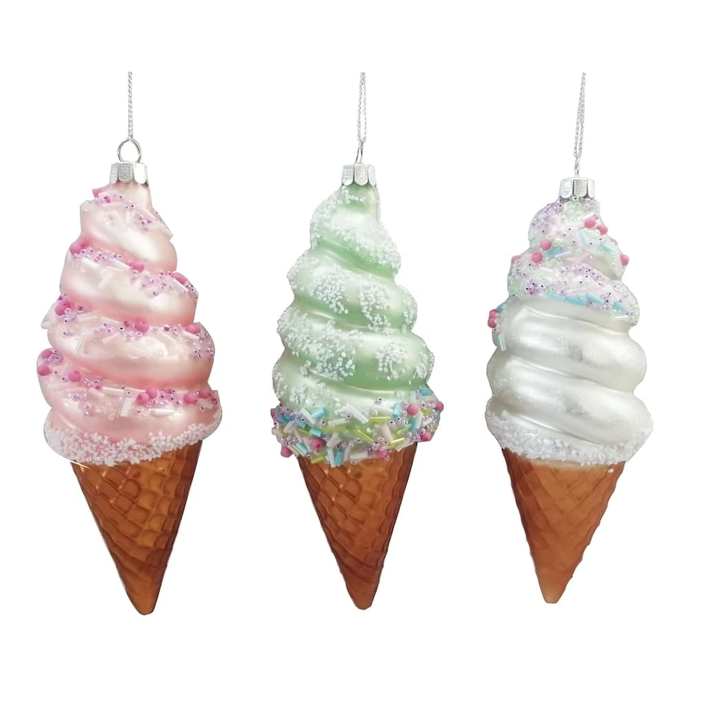 Best Pirce โ๏ธ Assorted 6.5" Glass Ice Cream Ornament by Ashland® ๐ Christmas ๐คฉ 3 Best Pirce โ๏ธ Assorted 6.5" Glass Ice Cream Ornament by Ashland® ๐ Christmas ๐คฉ