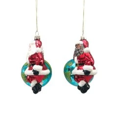 Deals ⌛ Assorted 4" Glass Santa & World Ornament by Ashland® ⭐ Christmas ✔️ -Ashland Shop 10697664 3