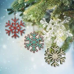 Outlet ⭐ Assorted Wood Snowflake Ornament by Ashland® 🔥 -Ashland Shop 10697717 2