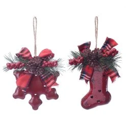 Hot Sale ✔️ Assorted Red Snowflake/Stocking 🔔 Christmas Ornament by Ashland® 🔥