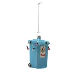 Wholesale 🎁 4" Blue Glass Trash Can Ornament by Ashland® ✨