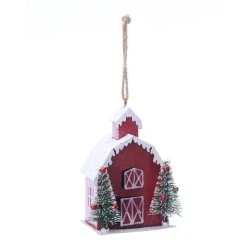 Budget ❤️ 3.25'' Red Barn Metal ✔️ Christmas Ornament by Ashland® ⌛