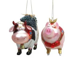 Buy 🎉 Assorted Glass Christmas Farm Animal Ornament by Ashland® ✨