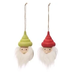 Wholesale 🧨 Assorted 4.25'' Fluffy Gnome Wood Christmas Ornament by Ashland® 👏