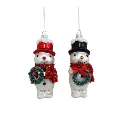 Buy ⭐ Assorted Glass Vintage Snowman Ornament by Ashland® ❤️