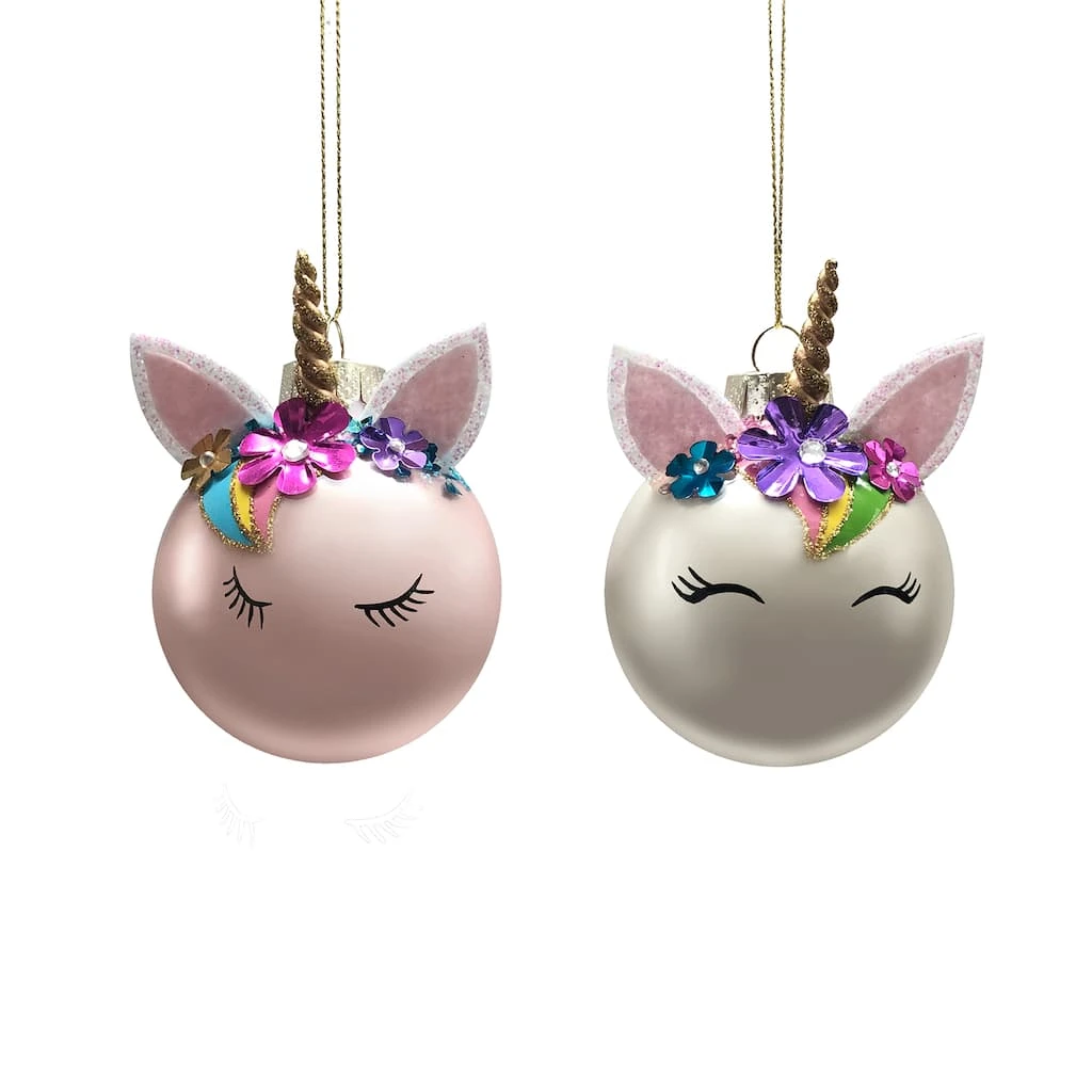 Outlet 😍 Assorted 4" Glass Unicorn Ball Ornament by Ashland® 👏 3 Outlet 😍 Assorted 4" Glass Unicorn Ball Ornament by Ashland® 👏