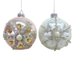 Budget ⭐ Glass Sparkly Snowflake Ball Ornament by Ashland® ✔️