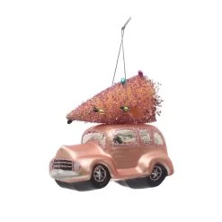 Best Pirce ⭐ 4.8'' Pink Car with Tree Glass ❄ Christmas Ornament by Ashland® 🔔 -Ashland Shop 10698531 3