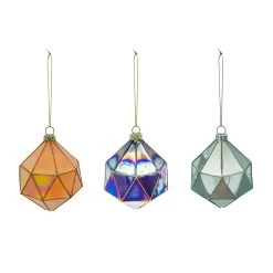 Best deal 🎉 Assorted 4.5'' Geometric Diamond Glass ❄ Christmas Ornament by Ashland® 🎁
