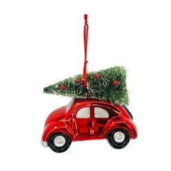 Outlet ⭐ 4'' Car with Tree Collectible Glass Christmas Ornament by Ashland® 🛒