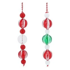 Promo ✔️ Assorted Glass & Wood Peppermint Bubble Ornament by Ashland® 🧨 Christmas ❤️