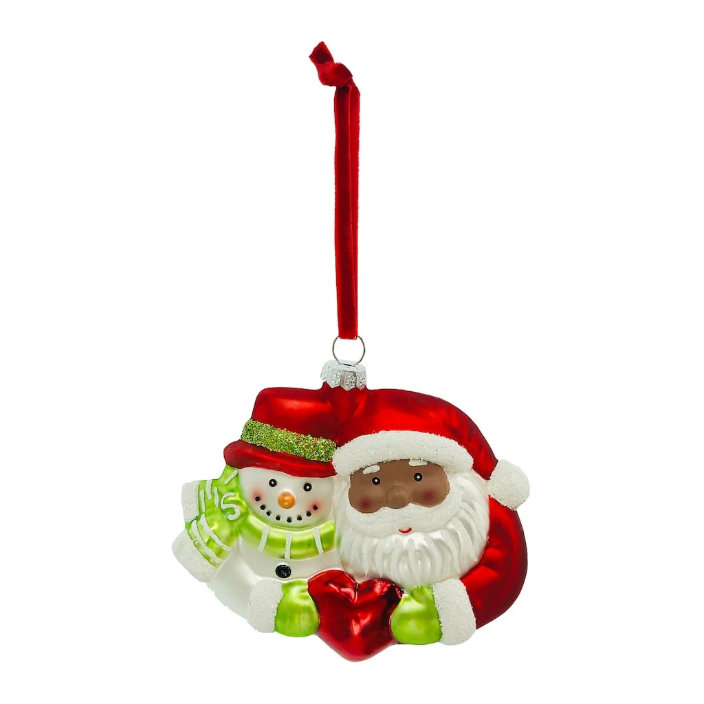 Coupon 💯 Santa & Snowman Heart Glass Ornament by Ashland® ❤️ 3 Coupon 💯 Santa & Snowman Heart Glass Ornament by Ashland® ❤️