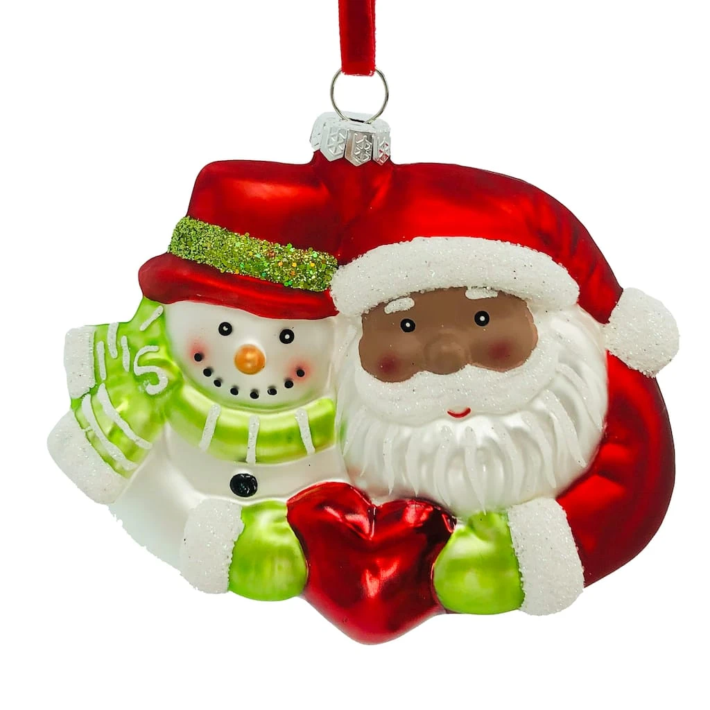 Coupon 💯 Santa & Snowman Heart Glass Ornament by Ashland® ❤️ 4 Coupon 💯 Santa & Snowman Heart Glass Ornament by Ashland® ❤️ - Image 2