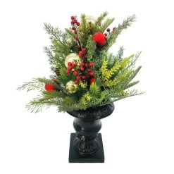 Outlet ✔️ 24" Pine, Berry & Ornaments Outdoor Arrangement by Ashland® ⭐