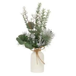 New 🔔 16" Berry & Pine Needle Arrangement in Ceramic Vase by Ashland® ⭐