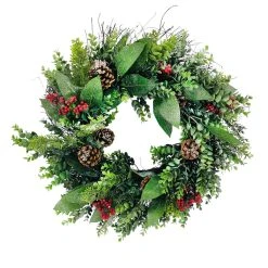 Brand new 🔥 24" Sugar Eucalyptus, Red Berry & Pinecone Wreath by Ashland® 🌟