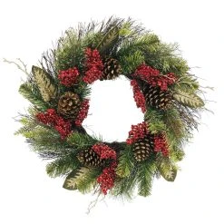 New ⌛ 24" Pine, Magnolia Leaf & Pinecone Wreath by Ashland® ⌛