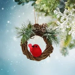 Hot Sale 🔔 Wreath with Cardinal Ornament by Ashland® ⌛ -Ashland Shop 10698952 2