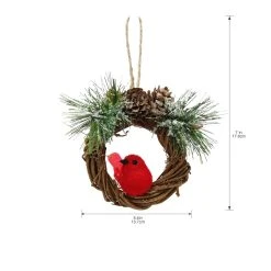 Hot Sale 🔔 Wreath with Cardinal Ornament by Ashland® ⌛ -Ashland Shop 10698952 3