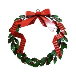 Buy ✔️ 16" Berry, Leaves & Bow Metal Wall Wreath by Ashland® 😀