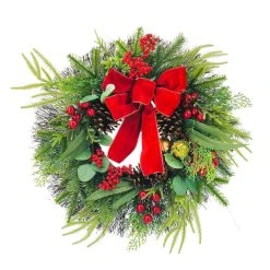 Promo 👍 24'' Berry Pine Bell Wreath Wall Décor by Ashland® ⭐