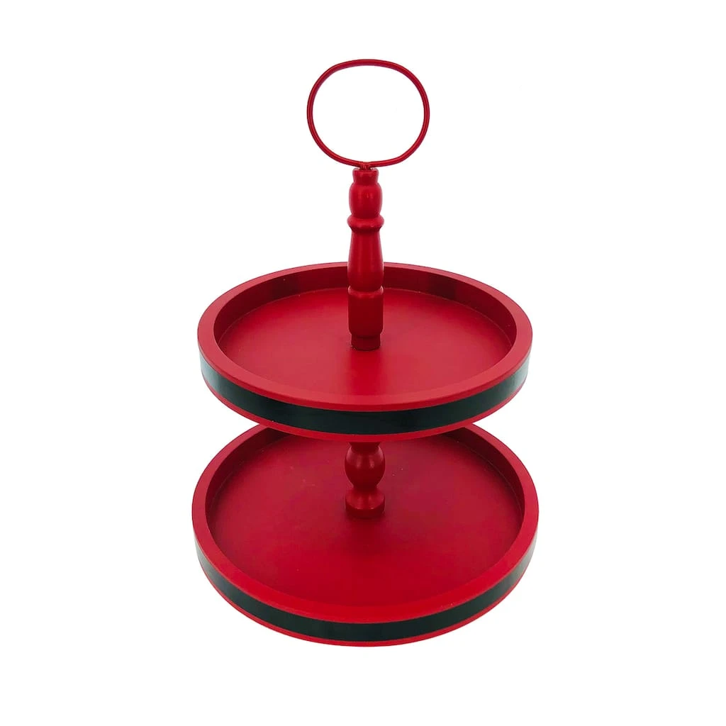 Budget ❤️ 14'' Red 2-Tier Tray Tabletop Décor by Ashland® 👍 4 Budget ❤️ 14'' Red 2-Tier Tray Tabletop Décor by Ashland® 👍 - Image 2