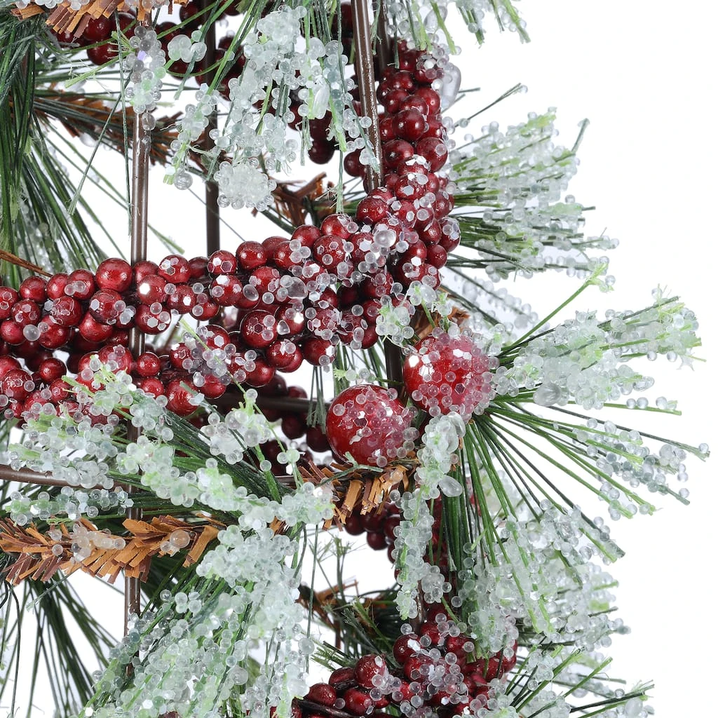 Promo 🛒 16" Frosted Pine Leaf & Berry Tabletop Tree by Ashland® ✨ 4 Promo 🛒 16" Frosted Pine Leaf & Berry Tabletop Tree by Ashland® ✨ - Image 2