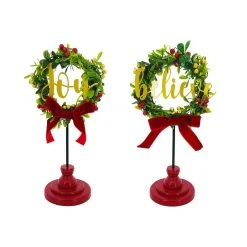 Budget 👍 Assorted 10.8'' Wreath on Stand Tabletop Décor by Ashland® 🧨