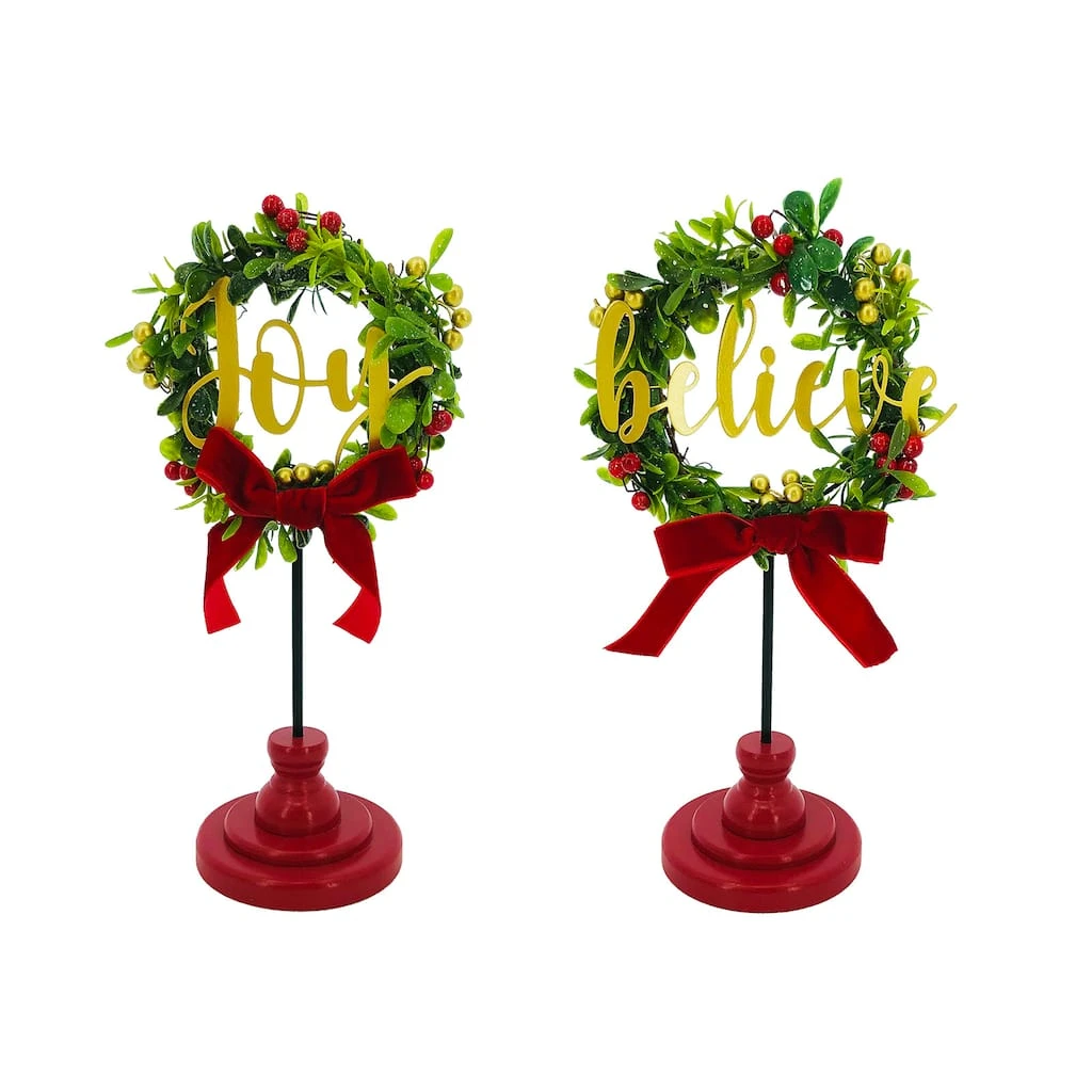 Budget ๐ Assorted 10.8'' Wreath on Stand Tabletop Décor by Ashland® ๐งจ 3 Budget ๐ Assorted 10.8'' Wreath on Stand Tabletop Décor by Ashland® ๐งจ