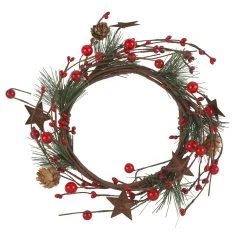 Discount 🛒 5ft. Pinecone Red Berry Star Pine Coiled Garland by Ashland® 😍