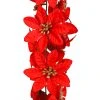 Best deal 🎉 6ft. Red Satin Poinsettia Chain Garland by Ashland® 🌟