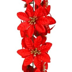 Best deal 🎉 6ft. Red Satin Poinsettia Chain Garland by Ashland® 🌟