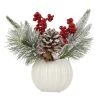 Flash Sale 🛒 10" Pine Needle & Berry Arrangement in Ceramic Pot by Ashland® 🎁 -Ashland Shop 10699348 1