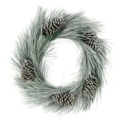 Budget ✔️ 24" Flocked Long Needle & Pinecone Wreath by Ashland® ⭐