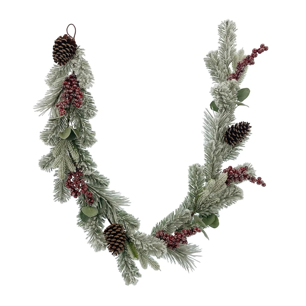 Best deal 😉 6ft. Flocked Red Berry Pine Garland by Ashland® 😍 4 Best deal 😉 6ft. Flocked Red Berry Pine Garland by Ashland® 😍 - Image 2