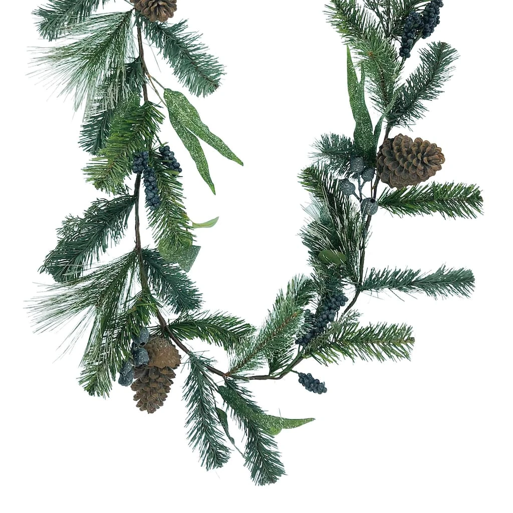 Promo ⌛ 6ft. Snow Pine with Blueberries Garland by Ashland® ⭐ 3 Promo ⌛ 6ft. Snow Pine with Blueberries Garland by Ashland® ⭐
