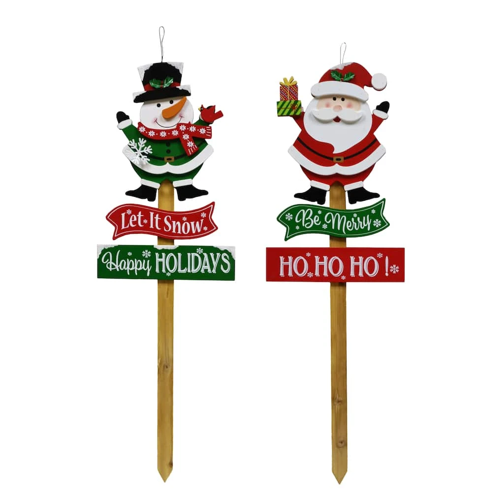 Cheap ⌛ Assorted 37" Santa/Snowman ❤️ Christmas Yard Stake by Ashland® 🧨 3 Cheap ⌛ Assorted 37" Santa/Snowman ❤️ Christmas Yard Stake by Ashland® 🧨