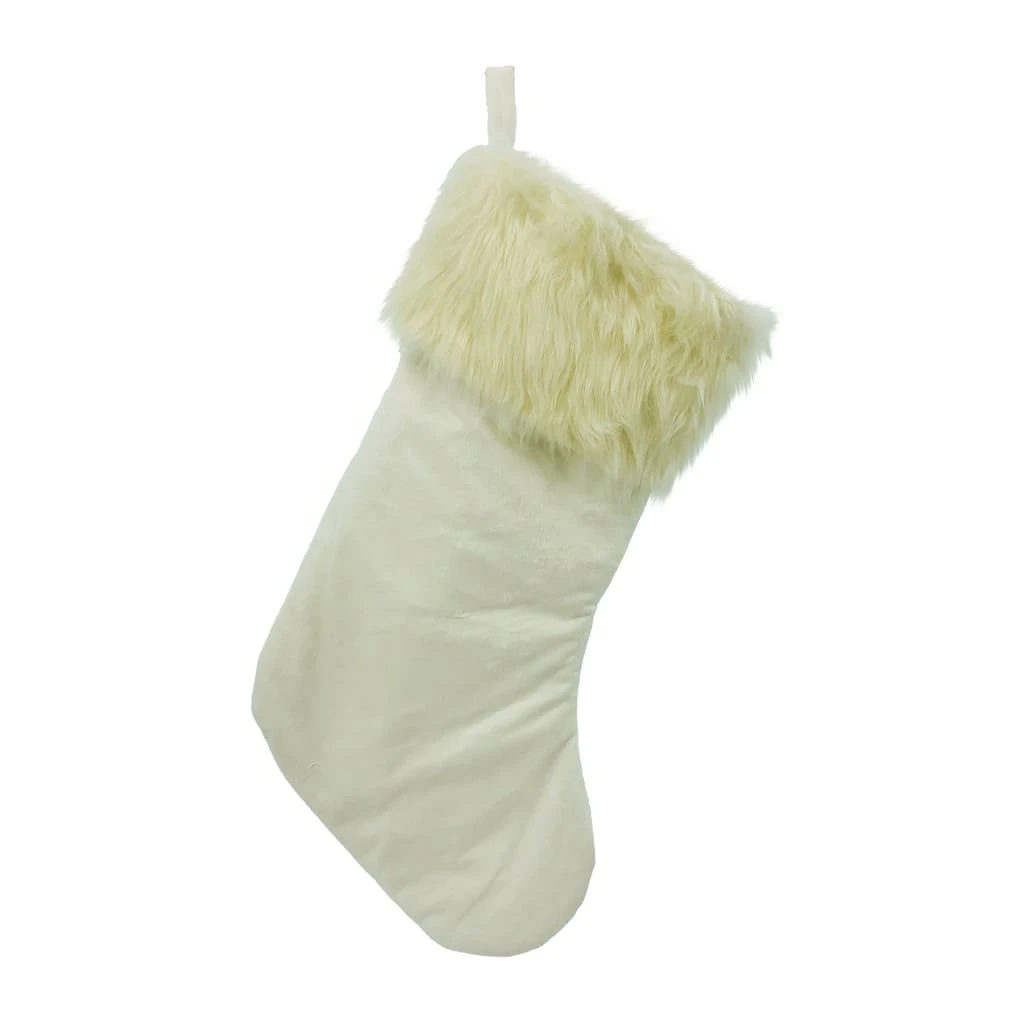 Outlet π White Stocking with White Faux Fur Trim by Ashland® π 3 Outlet π White Stocking with White Faux Fur Trim by Ashland® π