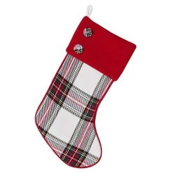 Discount 🔥 20" White Plaid Stocking by Ashland® 🛒