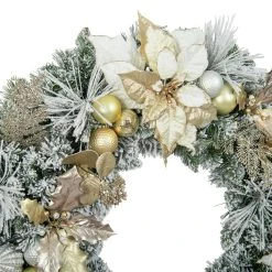 Buy ✔️ 30" Flocked Pine, Poinsettia, Ornament & Fern Wreath by Ashland® ⭐ -Ashland Shop 10699971 2
