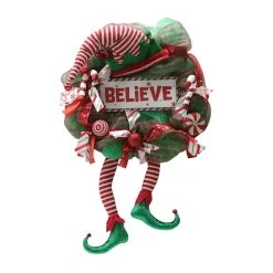 Brand new 😉 22" Red & Green Hat With Elf Legs Wreath by Ashland® 😍