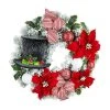 Best Sale 🛒 26" Snowman Hat & Poinsettia Flocked Wreath by Ashland® 🧨 -Ashland Shop 10699982 1
