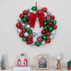 Best deal 🎁 23" Multicolored Ball Ornament Wall Wreath by Ashland® ⌛ -Ashland Shop 10699986 4