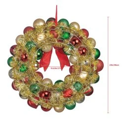 Budget 🌟 23" Red, Green & Gold Ball Ornament Wall Wreath by Ashland® 😍 -Ashland Shop 10699989 3