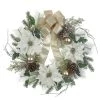 Best deal ❤️ 26" Green & Cream Poinsettia Pinecone Berry Wreath With Bow by Ashland® 👏 -Ashland Shop 10699990 1